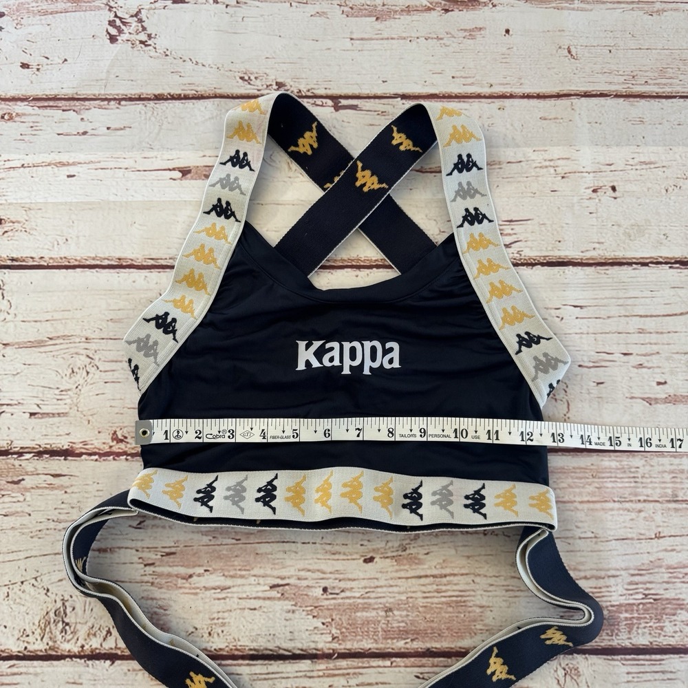 Kappa Sports Bra Black Large Skin Fit Dixot Banda Gym Active Workout Women's - Picture 2 of 5